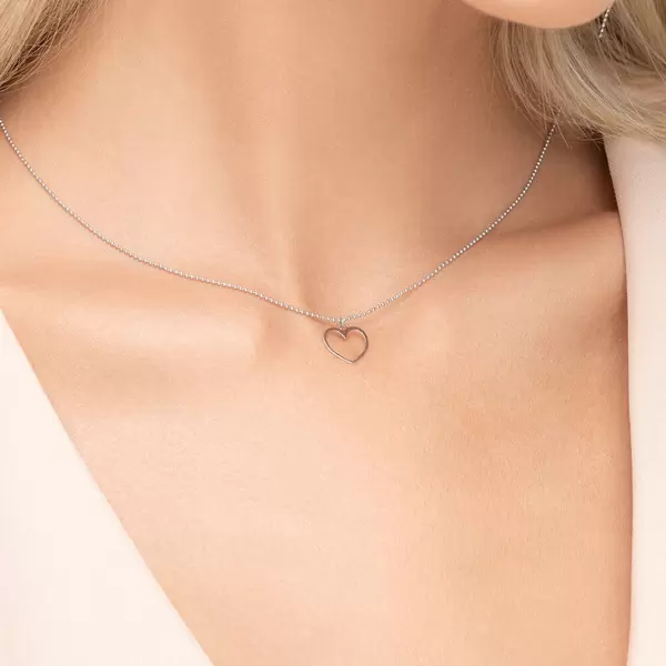 Leaf Jewelry Halskette GENTLE HEART, 14 K Weißgold Discount Store für neue Produkte