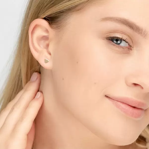 Leaf Jewelry Ohrstecker Herz, 14 K Gelbgold Nur noch ein Tag übrig