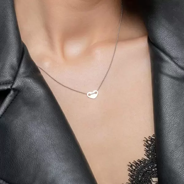 Leaf Jewelry Halskette Heart, 14 K Weißgold 50% Rabatt mit kostenlosem Versand