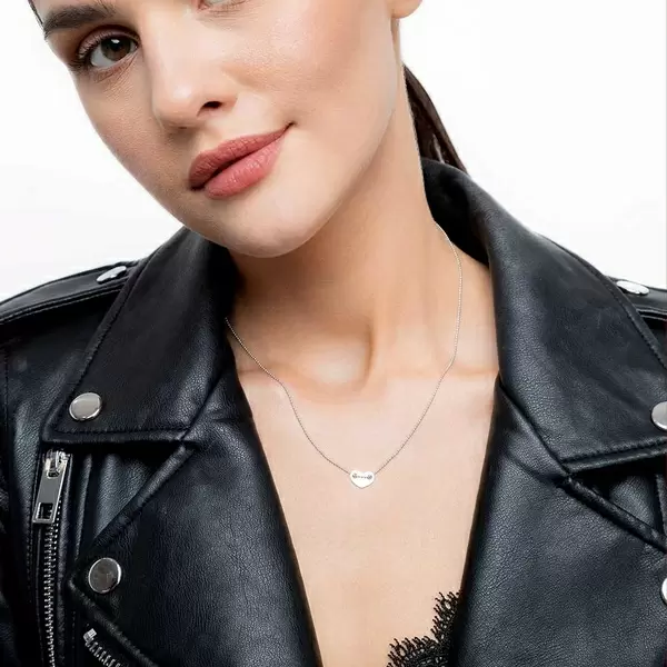 Leaf Jewelry Halskette Heart, 14 K Weißgold 50% Rabatt mit kostenlosem Versand