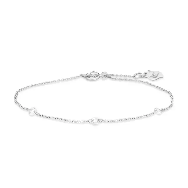 Leaf Jewelry Armkette Pure Triple Diamant, 18 K Weißgold Black Friday Preise