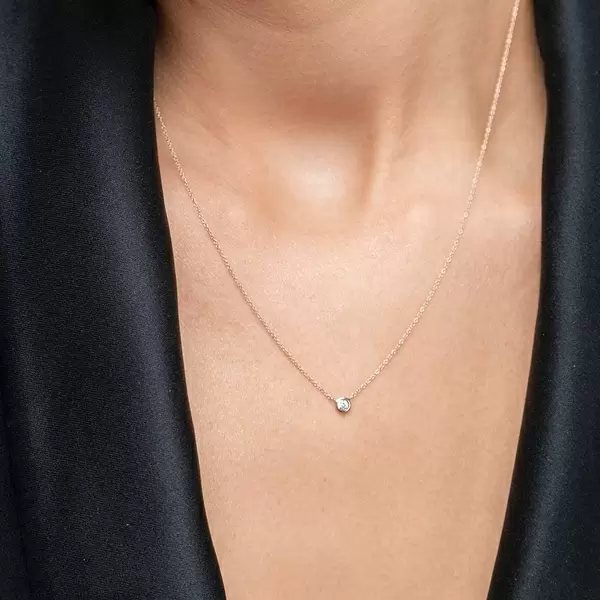 Leaf Jewelry Halskette "my first diamond", 14 K Rosegold Rabatte dieses Monats