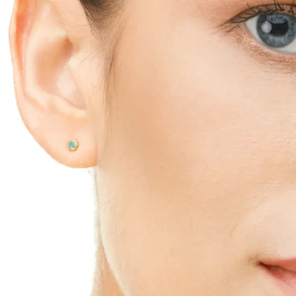Leaf Jewelry Ohrstecker Smaragd, 14K Rosegold 2025