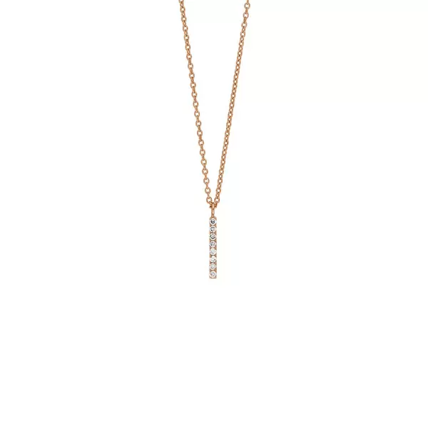 Leaf Jewelry Halskette Small Bar, Diamant, 14 K Rosegold Auslauf