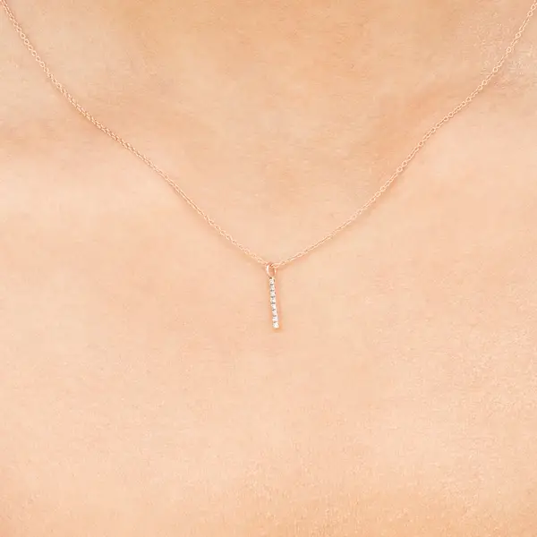 Leaf Jewelry Halskette Small Bar, Diamant, 14 K Rosegold Auslauf
