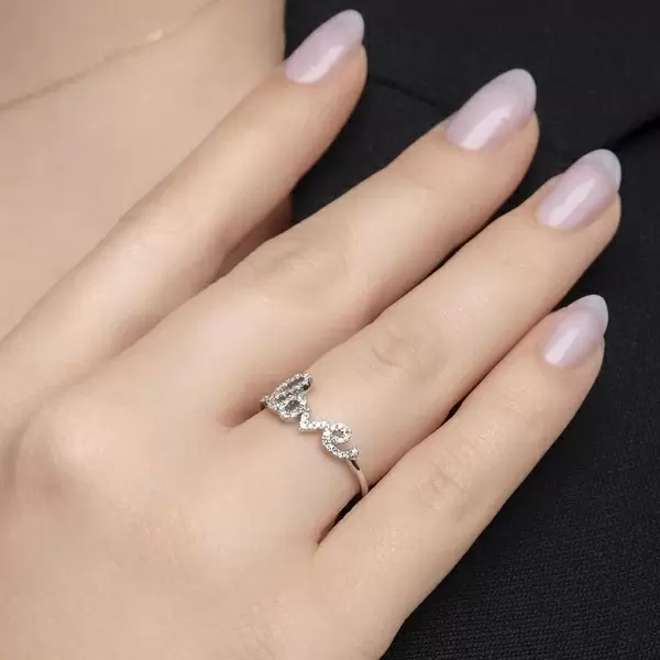 Leaf Jewelry Ring Love 18K Weissgold mit Diamanten Angebote