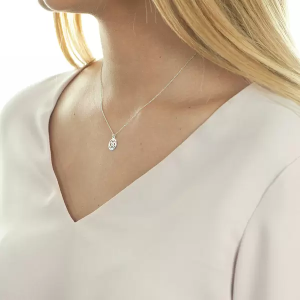 Leaf Jewelry Halskette Clover, 14 K Weißgold im Angebot