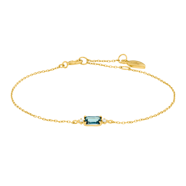 Leaf Jewelry Armkette London Blue Topas, 14K Gelbgold Schlussverkauf