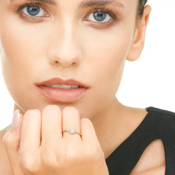 Leaf Jewelry Ring Pavé II, 18 K Roségold Günstiger Verkauf