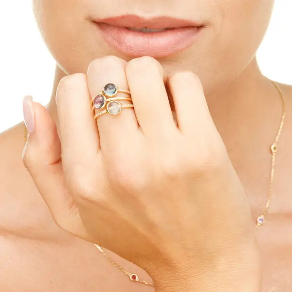 Leaf Jewelry Ring Amethyst mit Diamanten, 14K Gelbgold Flash Sale