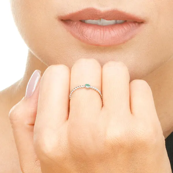 Leaf Jewelry Ring Twist Smaragd, 14K Weißgold Black Friday
