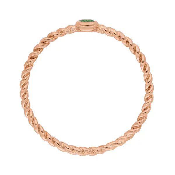 Leaf Jewelry Ring Twist Smaragd, 14K Rosegold Muttertagsangebot