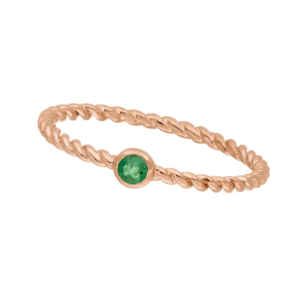 Leaf Jewelry Ring Twist Smaragd, 14K Rosegold Muttertagsangebot
