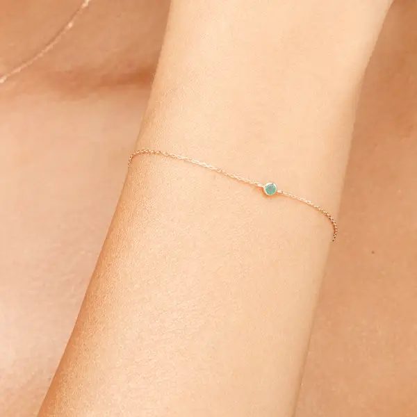 Leaf Jewelry Armkette Smaragd, 14K Weißgold Vatertagsangebot
