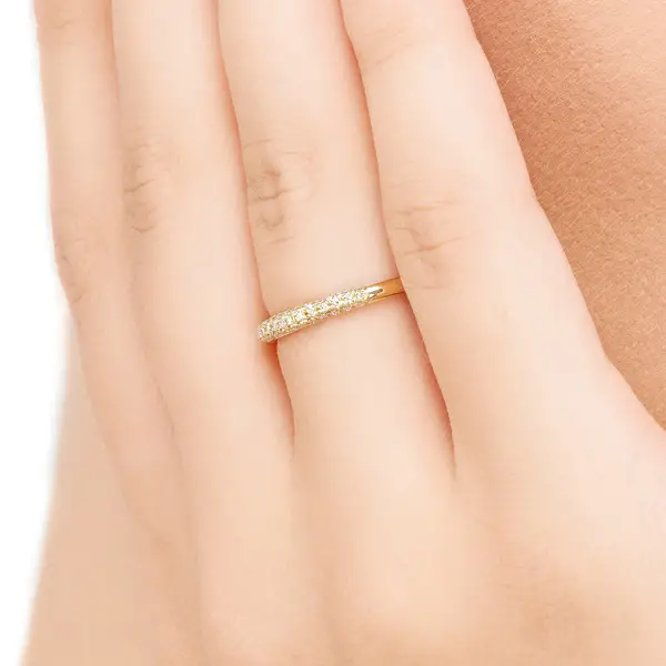 Leaf Jewelry Ring DAZZLE mit Diamanten, 14K Gelbgold Lagerräumung