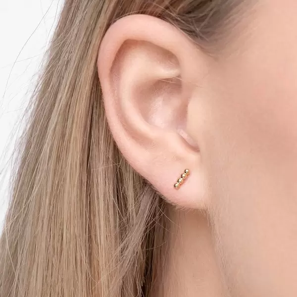 Leaf Jewelry Ohrstecker 4 Kugel, 14K Gelbgold Heißer Verkauf