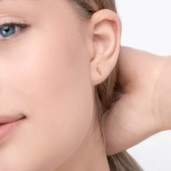Leaf Jewelry Ohrstecker 4 Kugel, 14K Gelbgold Heißer Verkauf