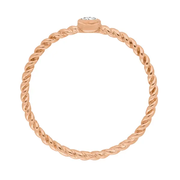 Leaf Jewelry Ring Solitaire, 18 K Rosegold Tiefpreis