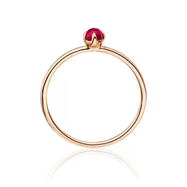 Leaf Jewelry Ring Cabochon, 14 K Roségold, Rubin, Gr.50 Bis zu 60% Rabatt