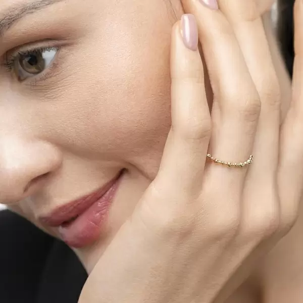 Leaf Jewelry Ring Kugel, 18 K Gelbgold Sonderangebot der Fabrik
