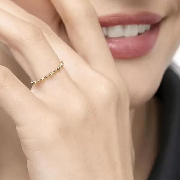 Leaf Jewelry Ring Kugel, 18 K Gelbgold Sonderangebot der Fabrik