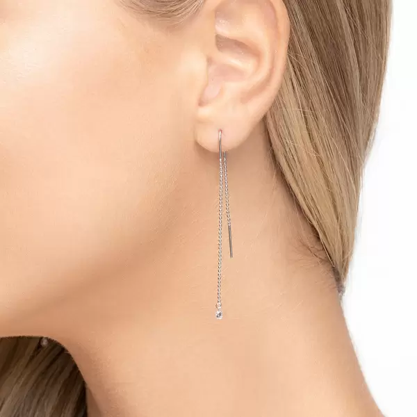 Leaf Jewelry Ohrringe Pure Ball Chain, 14 K Weißgold Vierteljährliche Förderung