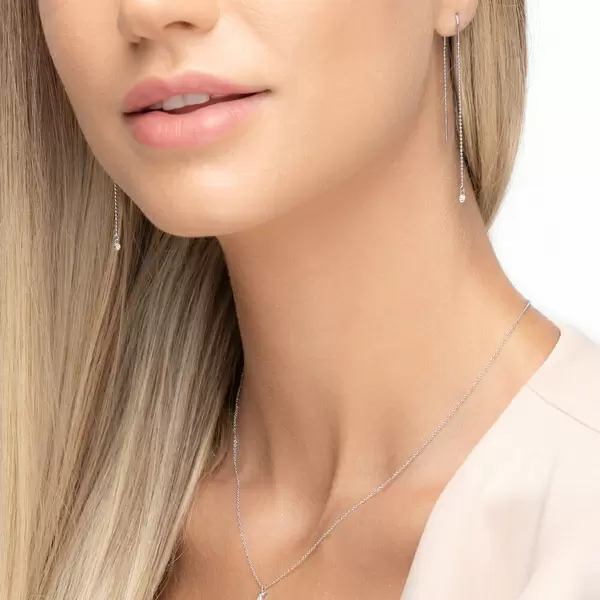 Leaf Jewelry Ohrringe Pure Ball Chain, 14 K Weißgold Vierteljährliche Förderung