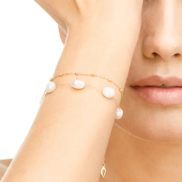 Leaf Jewelry Armkette Beads, 14K Rosegold Fabrikladen