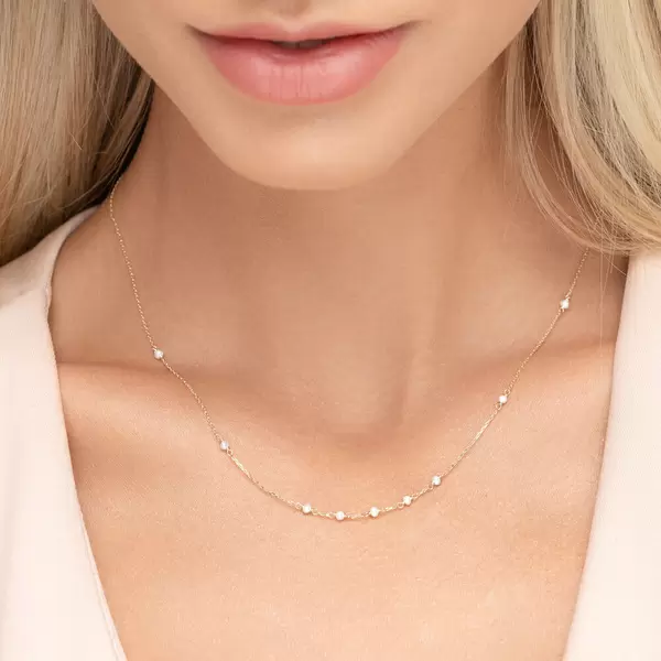 Leaf Jewelry Halskette White Pearls, 14 K Gelbgold Speichern exportieren
