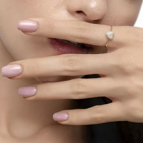 Leaf Jewelry Ring Herz Full mit Diamanten, 18 K Gelbgold Auslauf