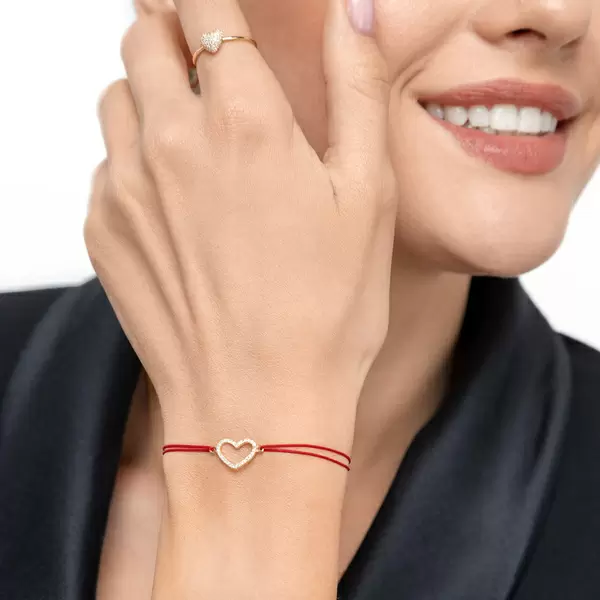 Leaf Jewelry Ring Herz Full mit Diamanten, 18 K Gelbgold Auslauf