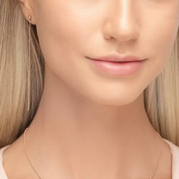 Leaf Jewelry Ohrringe Ball Chain, 14 K Rosegold Schlussverkauf
