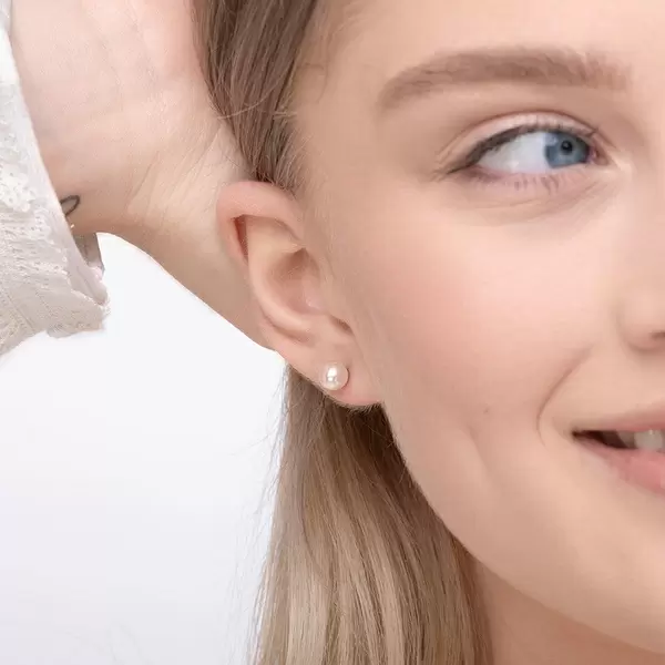 Leaf Jewelry Ohrstecker Perle, 6mm, 14 K Rosegold Günstiger Verkauf