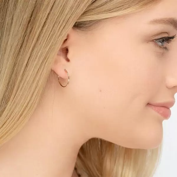 Leaf Jewelry Creole Rund S, 15mm, 14 K Rosegold Blitzverkäufe