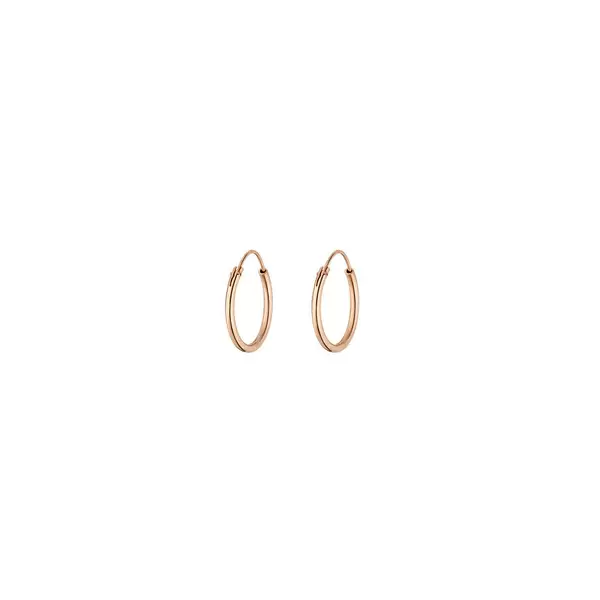 Leaf Jewelry Creole Rund S, 15mm, 14 K Rosegold Blitzverkäufe