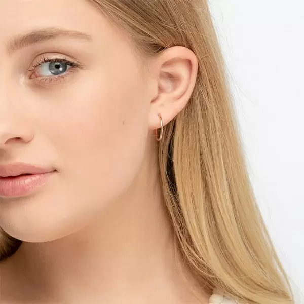 Leaf Jewelry Creole Rund S, 15mm, 14 K Rosegold Blitzverkäufe