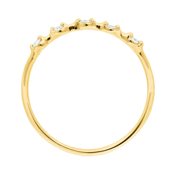 Leaf Jewelry Ring mit 5 Diamanten, 14K Gelbgold Begrenztes Angebot