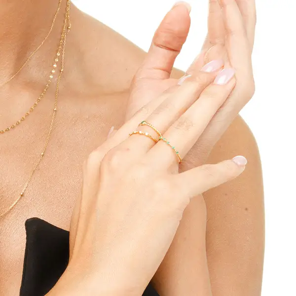 Leaf Jewelry Ring mit 5 Diamanten, 14K Gelbgold Begrenztes Angebot