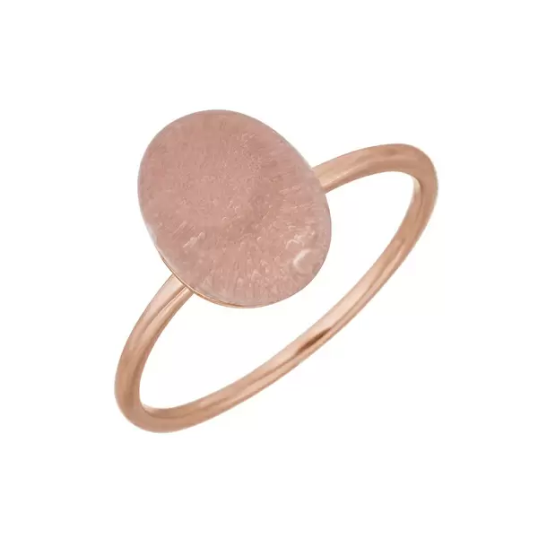 Leaf Jewelry Ring Cabochon II, 14 K Rosegold, Rosenquarz Black Friday