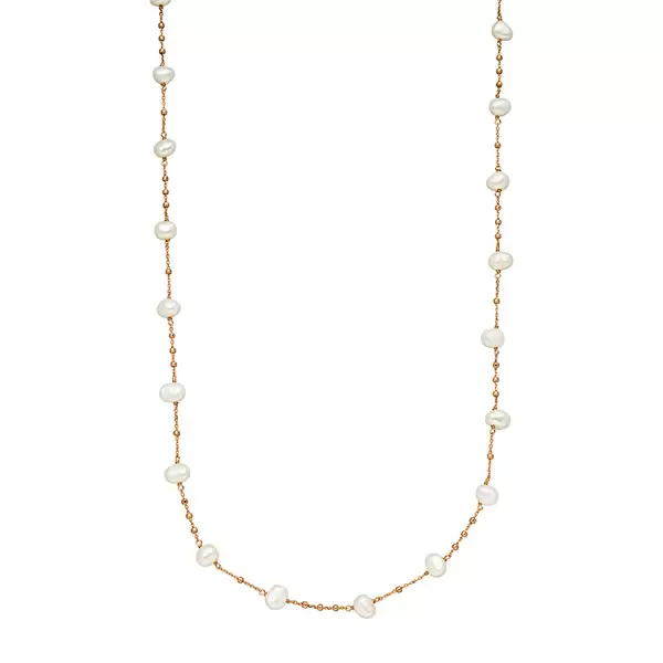 Leaf Jewelry Halskette Perle, Rosegold Lagerräumung