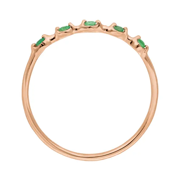 Leaf Jewelry Ring mit 5 Smaragden, 14K Rosegold Online Outlet