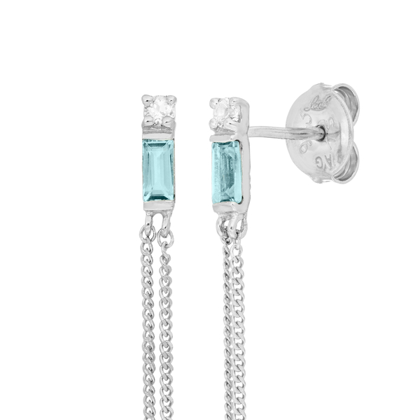 Leaf Jewelry Ohrhänger Glamour, Blue/White Topas, 925 Sterlingsilber Zeitlich begrenztes Angebot