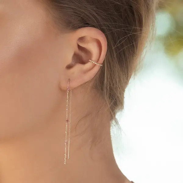 Leaf Jewelry Ohrhänger Flying Gems, Grüner Achat, 18 K Rosegold vergoldet Exklusive Angebote