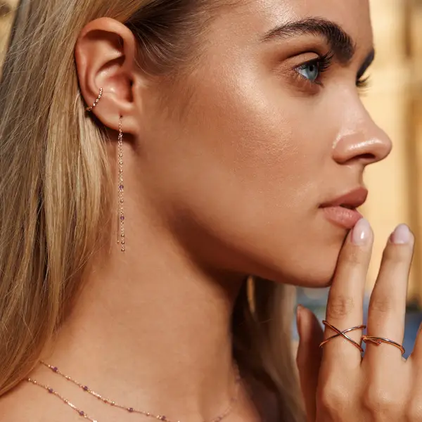 Leaf Jewelry Ohrhänger Flying Gems, Grüner Achat, 18 K Rosegold vergoldet Exklusive Angebote