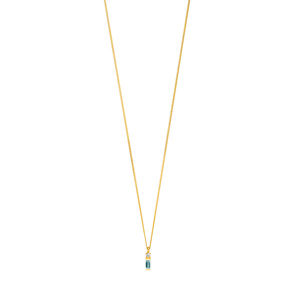 Leaf Jewelry Halskette Glamour, Blue/White Topas, 18 K Gelbgold vergoldet Blitzangebot