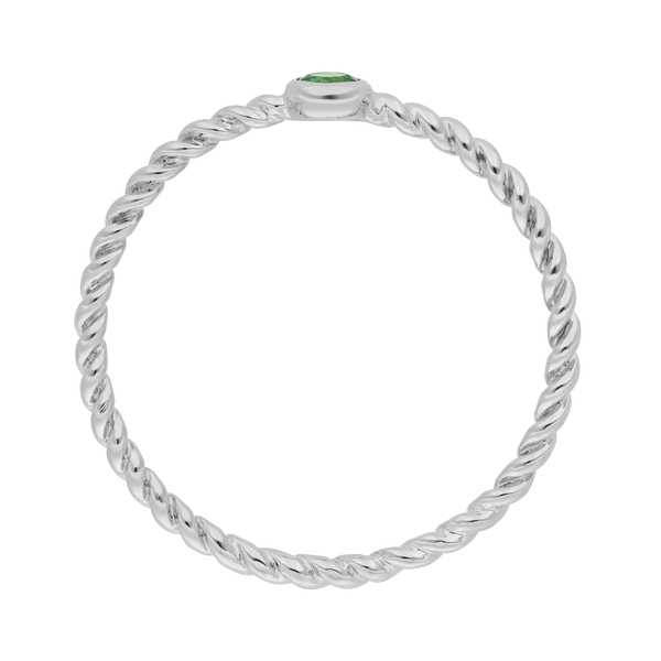 Leaf Jewelry Ring Twist Smaragd, 14K Weißgold Große Rabatte