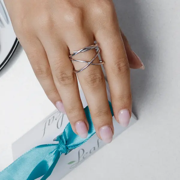 Leaf Jewelry Ring "Tupe", 925 Sterlingsilber Sonderangebote