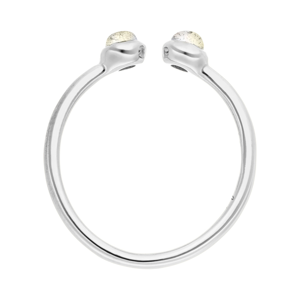 Leaf Jewelry Silber Open Ring, Labradorit Riesige Ersparnisse