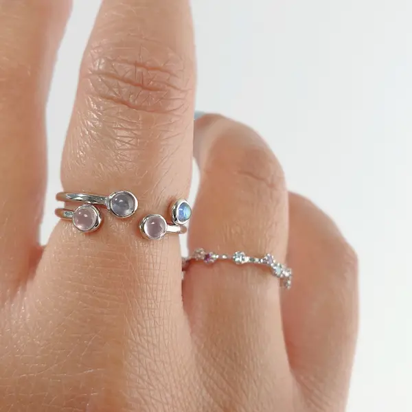 Leaf Jewelry Silber Open Ring, Labradorit Riesige Ersparnisse