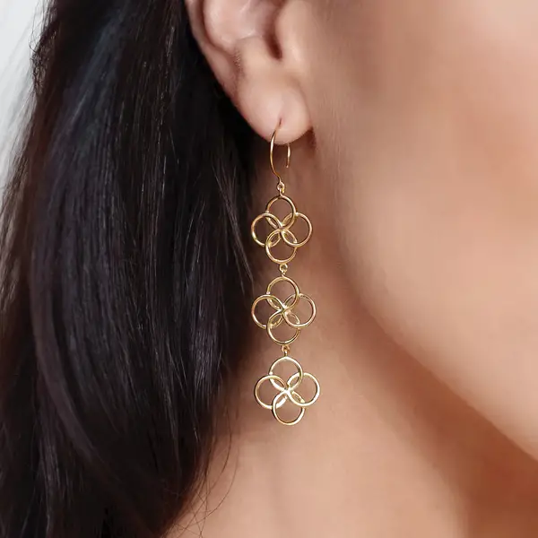 Leaf Jewelry Ohrhänger Clover Charm, 18 K Rosegold vergoldet Kostenlose Rückgabe